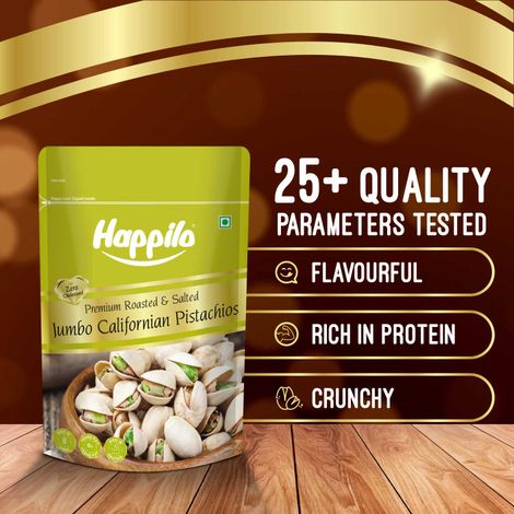 Happilo Premium California Roasted & Salted Pistachios|Crunchy Pista|Dry Fruits