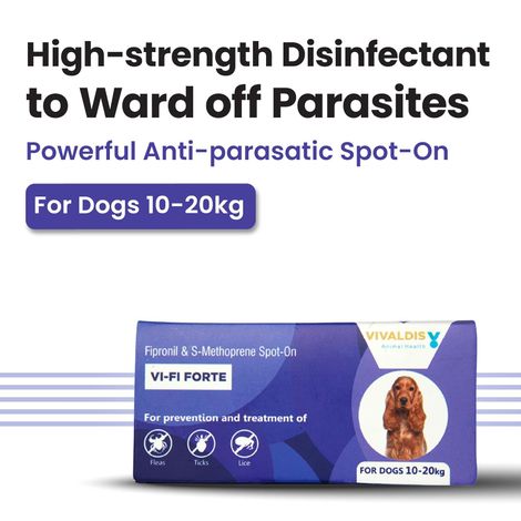Vivaldis VI-FI Forte Spot On 1.34 ml | Fleas, Ticks & Lice | Fipronil for dogs | 10-20 kgs