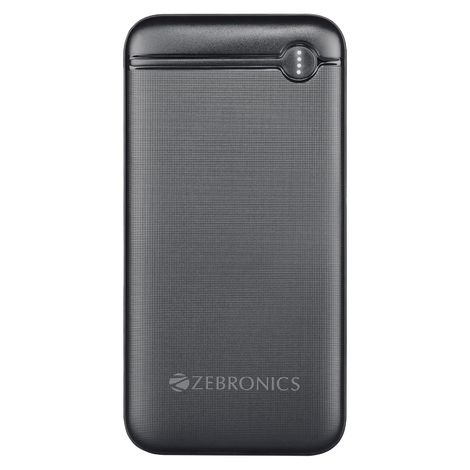 Zebronics MB10000S11 Power Bank, 10000 mAh, Rapid Charge, 20W Output, Dual USB Output, Pd 3.0 Type C (Black)