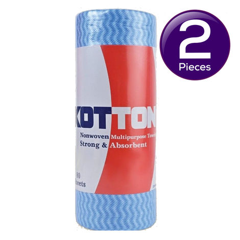 Kotton Non Woven Reusable And Washable Kitchen Roll | 23 cm X 21 cm - 80 Pulls - Assorted Combo