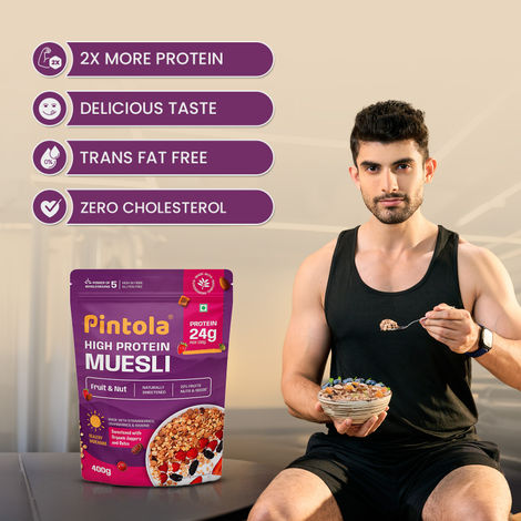 Pintola 24G High Protein Muesli - Fruit - Nut | Gluten-Free - Naturally Sweetened
