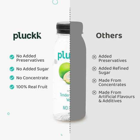 Pluckk Natural Tender Coconut Water | Hydration with Potassium & Electrolytes | No Preservatives