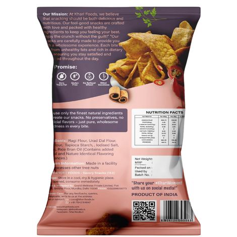 Khari Foods Tandoori Ragi Crispies Chips - No Palm Oil Combo 
