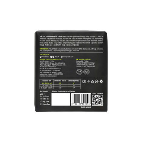 Pee Safe Disposable Leak-Proof Period Panty|Seamless & Comfortable for Day & Night Protection (M-L) Combo