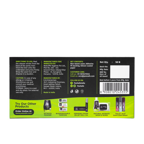 Pee Safe Aloe Vera Panty Liners for Everyday Protection