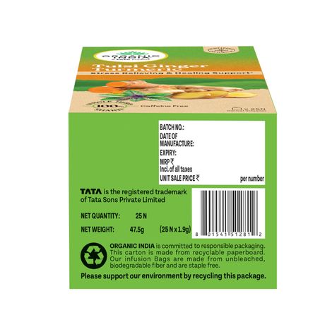 Organic India Tulsi, Ginger and Turmeric Organic Herbal Tea