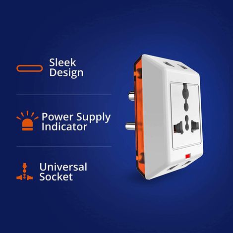 Wipro 3 Way Multiplug Adaptor with 1 Universal Socket