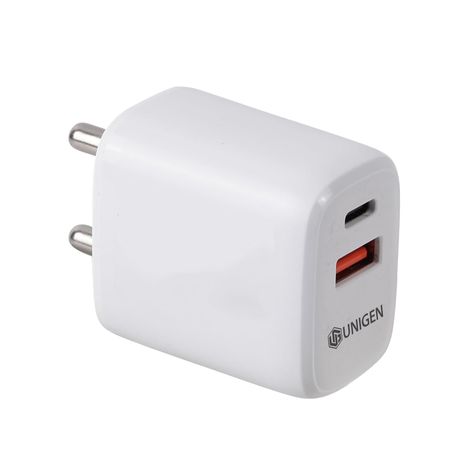 Unigen Unigen 30W Dual Usb-A + Usb-C Wall Charger Compact Design Power Adapter For Fast Charging