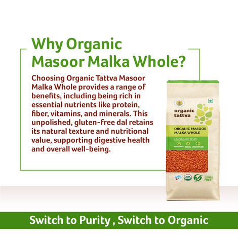 Organic Tattva Masoor Malka Whole
