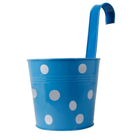 TrustBasket Polka Dotted Round Railing Planters | Balcony Hanging Pots - Multicolor