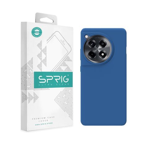 Sprig Premium Back Cover for Oneplus 12r Phone Liquid Silicone Shock Proof | Navy Blue