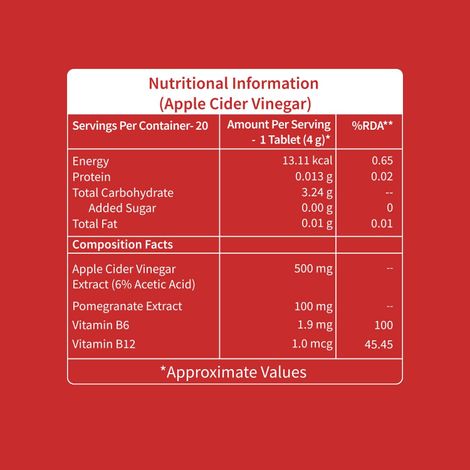 Neuherbs Apple Cider Vinegar Apple Flavour 20 Effervescent Tablets