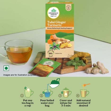 Organic India Tulsi, Ginger and Turmeric Organic Herbal Tea