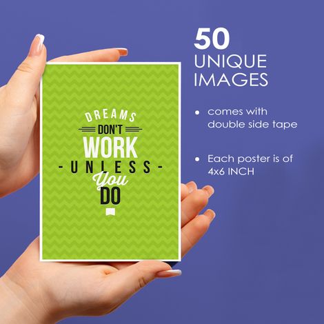 Paper Plane Design Women Empowerment Wall Posters Collage Pack of 50 (4 Inch X 6 Inch) D19