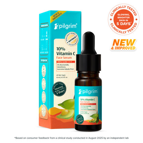 Pilgrim 10% Vitamin C Face Serum For Daily Brightness Helps Reduce Dark Spots & Evens Skin Tone