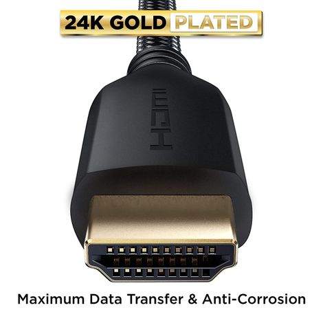Ailkin HDMI Cable with Ethernet| 4K at 60Hz| 18Gbps| Dolby DTS| eARC| 3D| 3M| Black