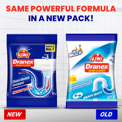 Mr. Muscle Kiwi Dranex Drain Cleaner Powder | Removes Clogs, Blockages In Just 30 Minutes Combo