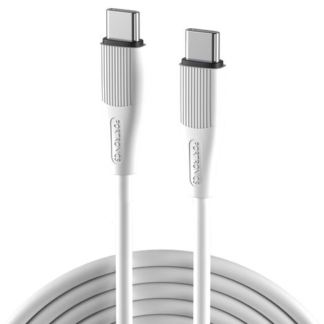 Portronics Silklink 60W PD Type-C to Type-C Fast Charging Cable | White