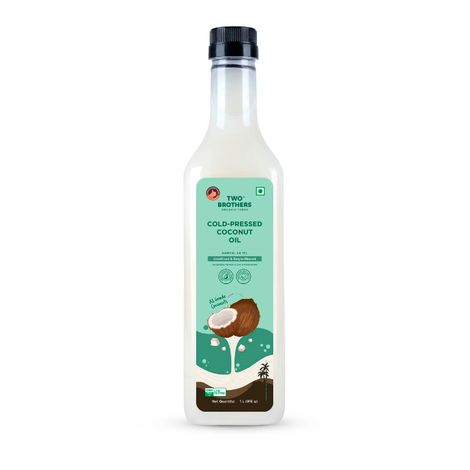Two Brothers Coconut Wood Pressed Oil Single-filtered | Plastic bottle