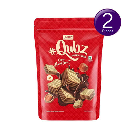 UNIBIC Qubz Hazelnut Wafer Cubes | Maida-Free And Trans Fat-Free Combo