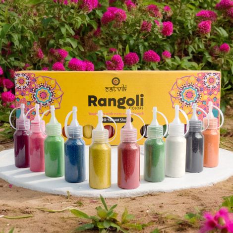 Multicolour Rangoli Bottle | Pack Of 10 | Satvik
