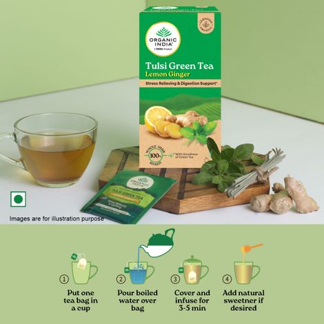 Organic India Tulsi, Lemon and Ginger Organic Green Tea