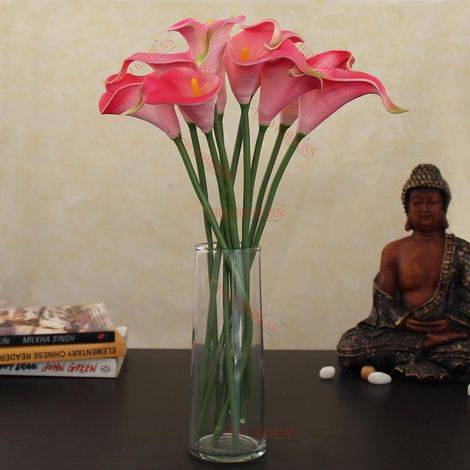 Tied Ribbons 10 Pcs Artificial Calla Lily Flowers Bunch