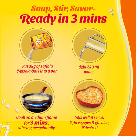 Saffola Masala Oats |Classic Masala | Anytime Snack | Ready in 3 mins | Millets Goodness | 225g