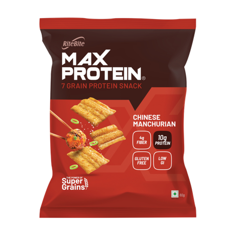 Ritebite Max Protein Chinese Manchurian 10G Multigrain Protein Chips, Healthy Snacks & Munchies