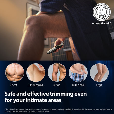 Philips Body Trimmer for Men | Trim or Shave | Skin Safe Grooming & 100% Showerproof | BG3007/01