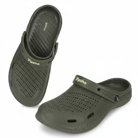 Yoho Men Classic Clogs Olive Green - UK10