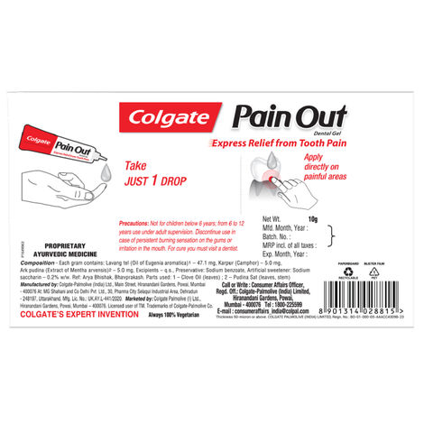 PainOut - Gives Express Relief From Tooth Pain