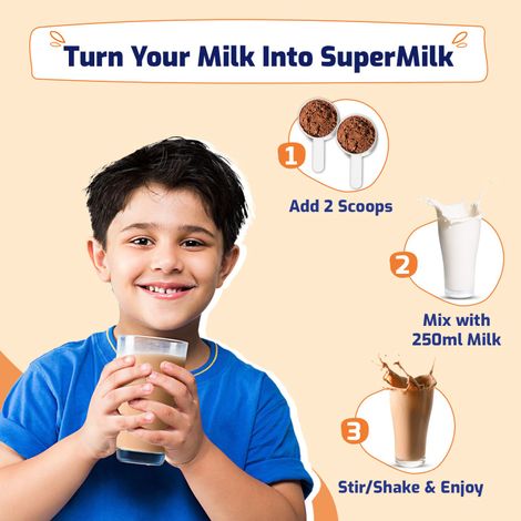 Gritzo Supermilk Height+ (8-12Y Boys), 10G Protein (Double Chocolate) (400g) & Gritzo Supermilk Height+ (13+ Boys), 13G Protein (Double Chocolate) (400g) Combo