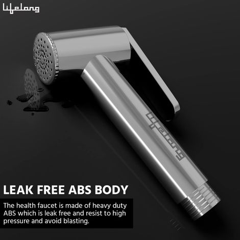 Lifelong Health Faucet Gun, Hand Jet Bidet Spray Head Abs Material 19 Chrome