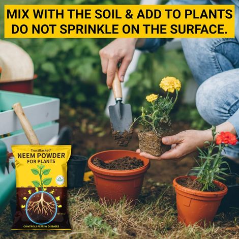 TrustBasket Neem Cake Powder | Organic Fertilizer & Pest Repellent for Home Gardening