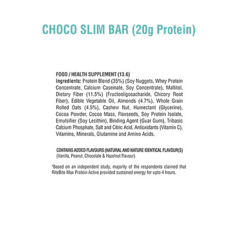 RiteBite Max Protein 20g Protein Bar Choco Slim