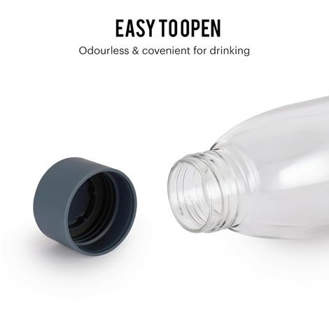 Cello Glass Hydra 900 Fridge Water Bottle with Plastic Cap, Break Resistant | Assorted - 875 ml