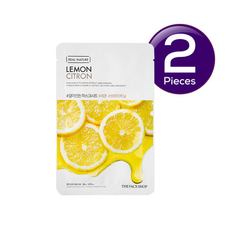 The Face Shop Real Nature Lemon Face Mask (Lemon) Combo