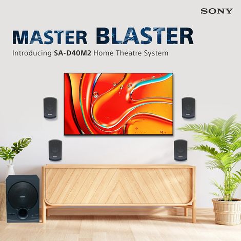 Sony New SA-D40M2 4.1ch Home Theatre Speaker with 100W Power Output and Powerful Subwoofer - Black