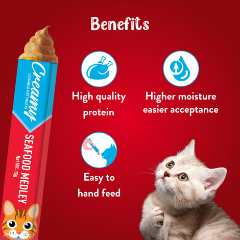 Drools Creamy Lickable Cat Treat - Seafood Medley