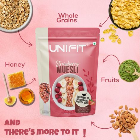 Unifit Strawberry Muesli | Crunchy and Nutritious