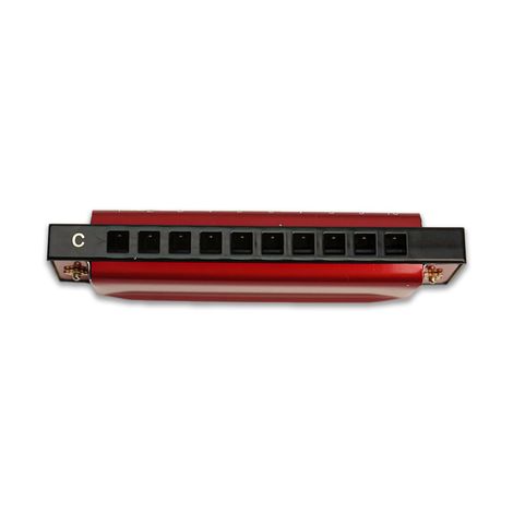 Kadence Daitonic Harmonica T104, Key of C, 10 Holes, 20 Tones, with Hard Case - Red