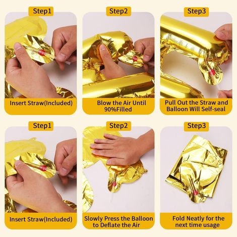 Party Propz 0-9 Number Foil Balloons Set - 18 Inches