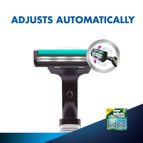 Gillette Vector Plus Manual Shaving Razor Blades (4 Cartridges)