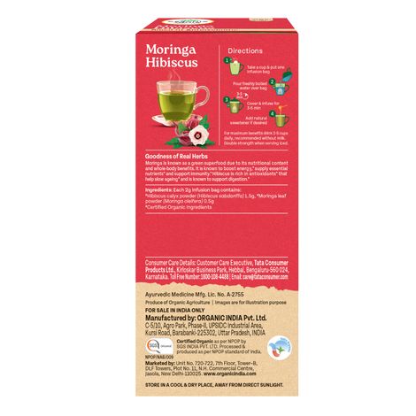 Organic India Moringa Hibiscus Organic Herbal Tea