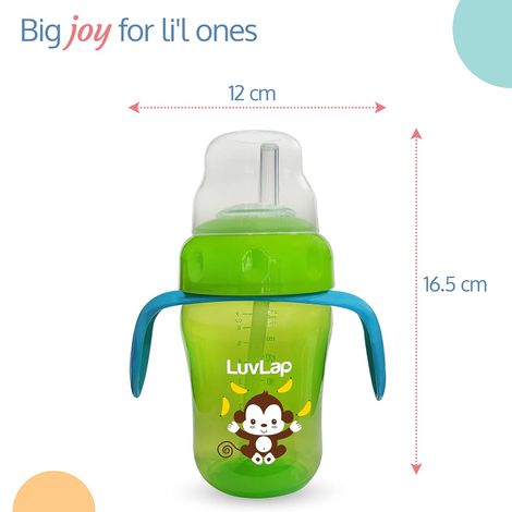 LuvLap Banana Time 2 in 1 Sipper with Soft Silicone Spout & Straw, BPA Free, 6m+