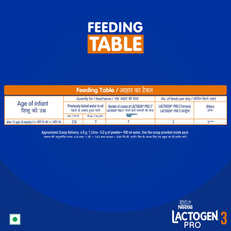 Nestle Lactogen Pro 3 Powder | Follow-Up Formula With Iron | After 12 Months Up To 18 Months