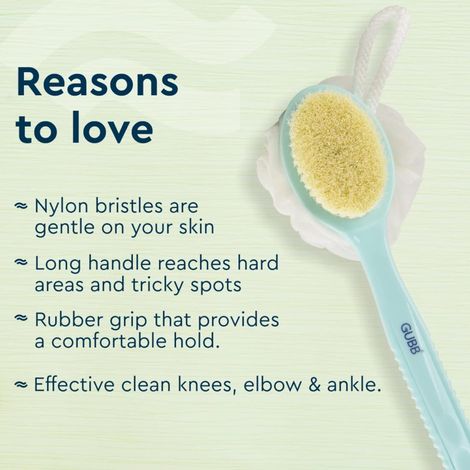 Gubb Soft Bristle Bath Brush With Long Handle | Nylon | Assorted