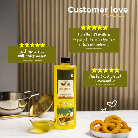 Two Brothers Groundnut (Peanut) Wood Pressed Oil Single-filtered | Tin Can