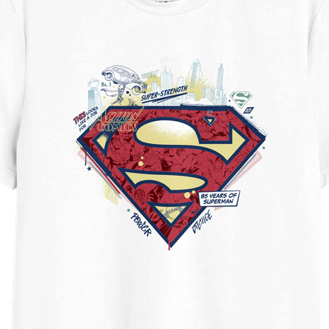 Bonorganik Men's Superman Graphic Printed T-shirt | White - M